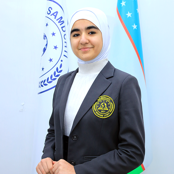 Xasanova Shaxzoda Ibroxim qizi 204-guruh o‘quvchisi “Rektor stipendiyasi” sovrindori